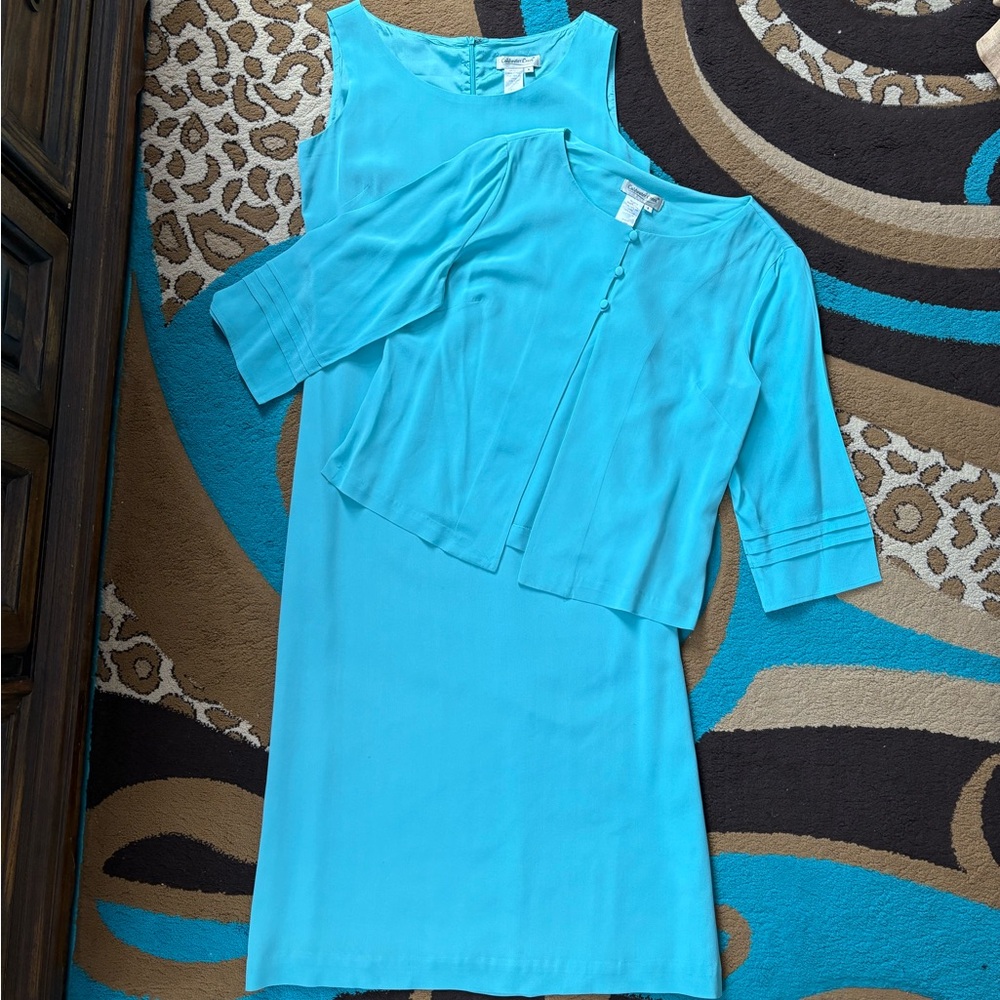 Coldwater Creek Turquoise Two-Piece Maxi Dress Set
